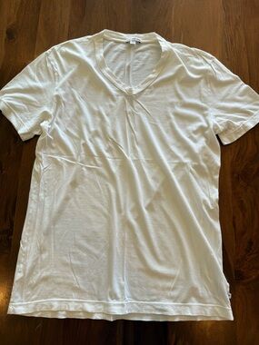 James Perse White V-Neck Short Sleeve Tee